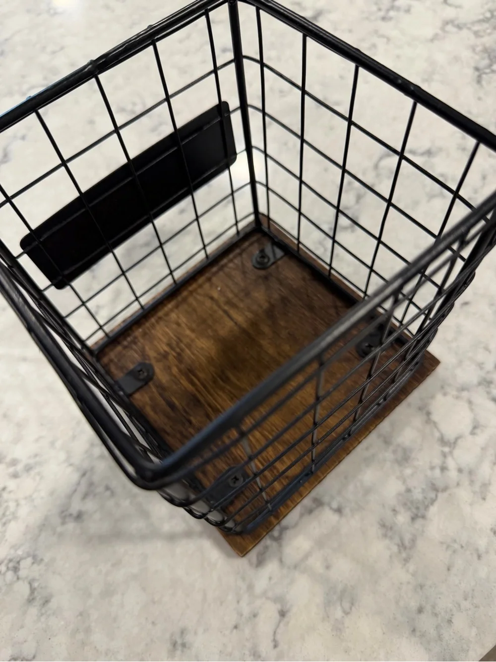 Rae Dunn Black Wire Utensils Holder with Wood Base